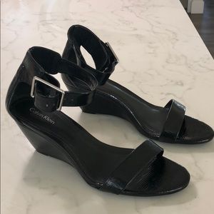 Calvin Klein wedge ankle strap shoes